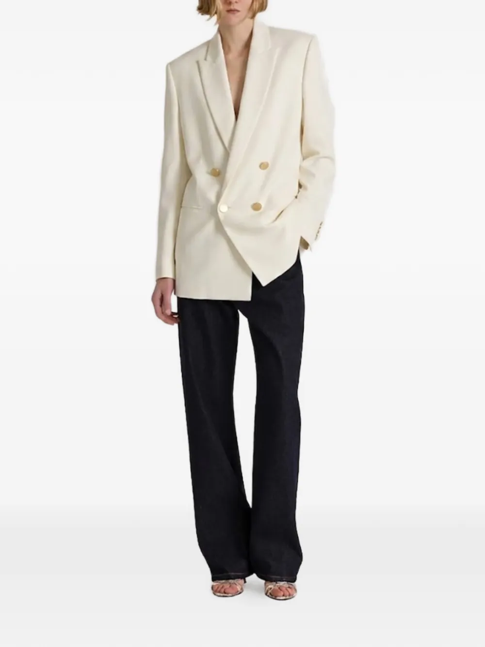 Alberta Ferretti Blazer met dubbele rij knopen Wit
