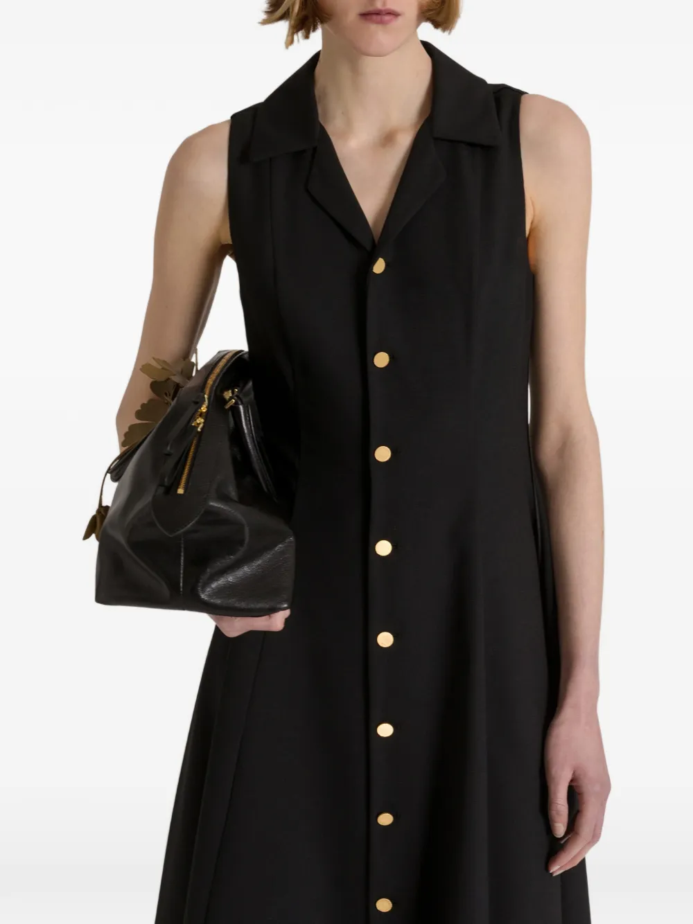 Alberta Ferretti Mouwloze midi-jurk Zwart