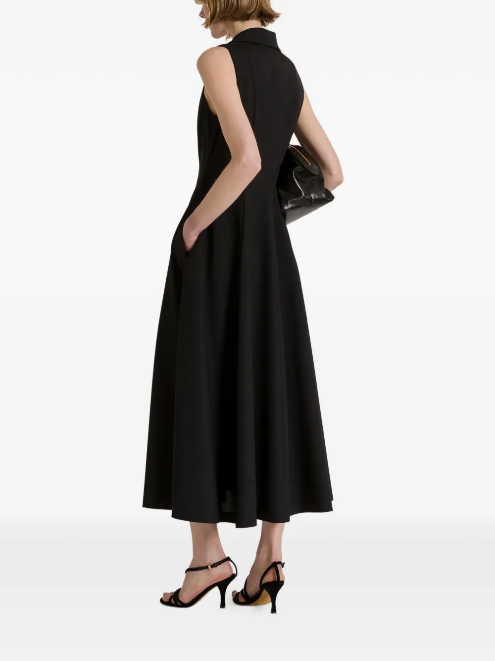 Alberta Ferretti Mouwloze midi-jurk Zwart