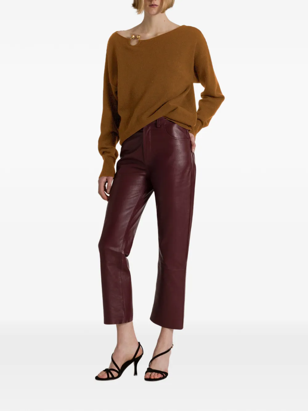 Alberta Ferretti Gebreide trui met applicatie Bruin