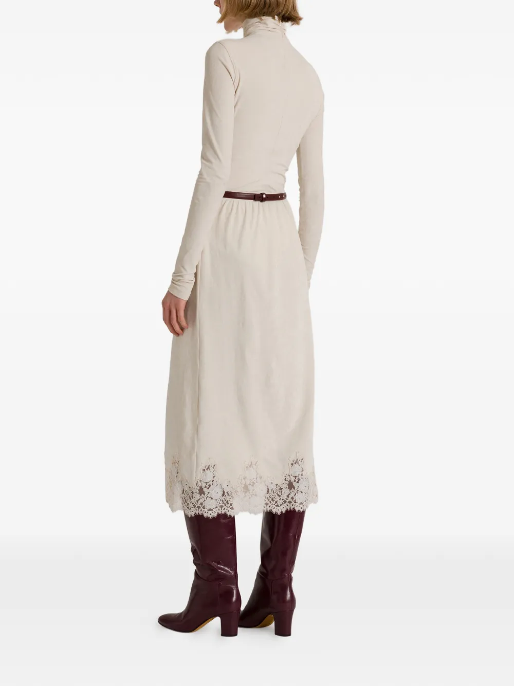 Alberta Ferretti Midi-rok met kant Wit