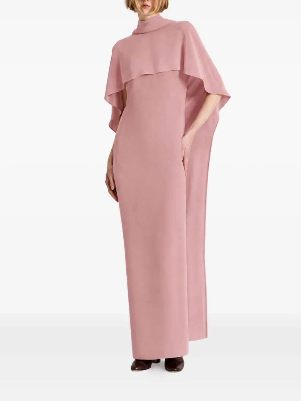 Alberta Ferretti Maxi-jurk met cape en gestrikte rug Roze
