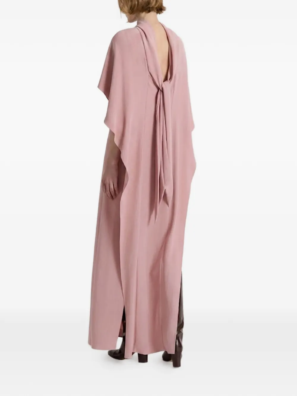 Alberta Ferretti Maxi-jurk met cape en gestrikte rug Roze
