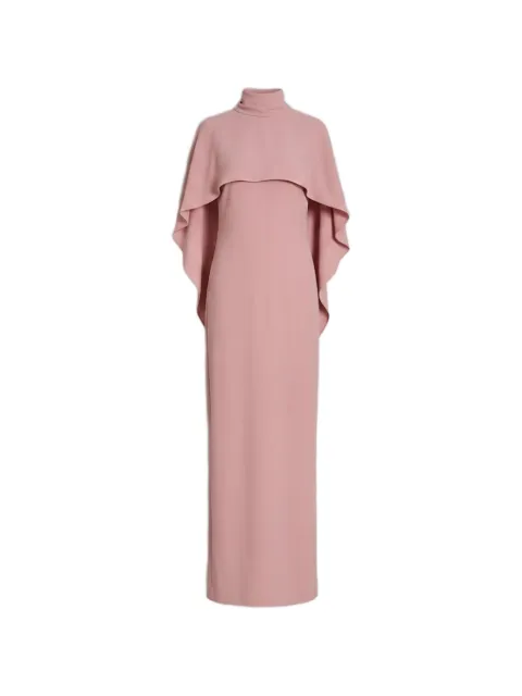 Alberta Ferretti cape-overlay tie-back maxi dress