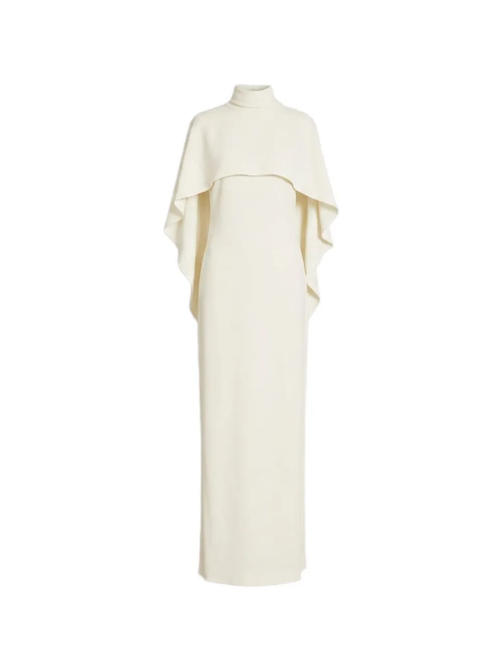 Alberta Ferretti cape-overlay high-neck maxi dress - White