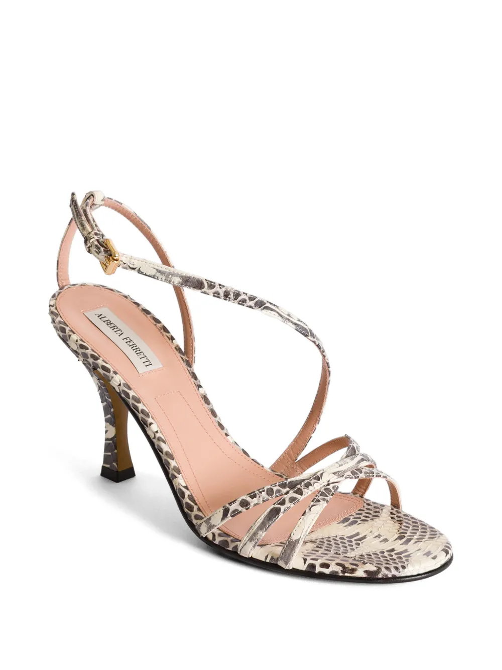 Alberta Ferretti Sandalen met bandjes en slangen-effect Wit