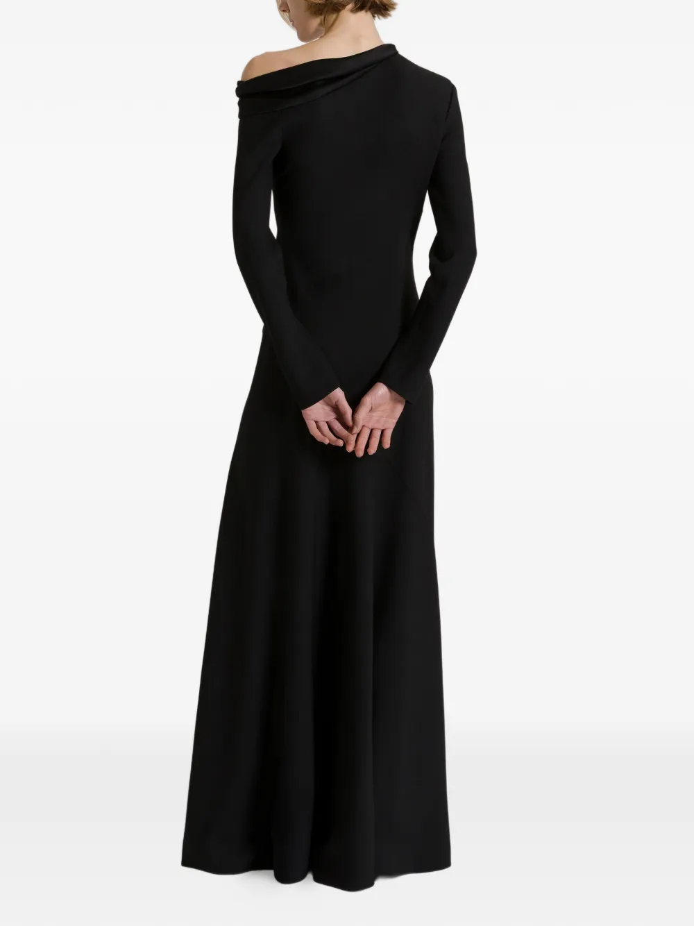 Alberta Ferretti Asymmetrische maxi-jurk met split Zwart