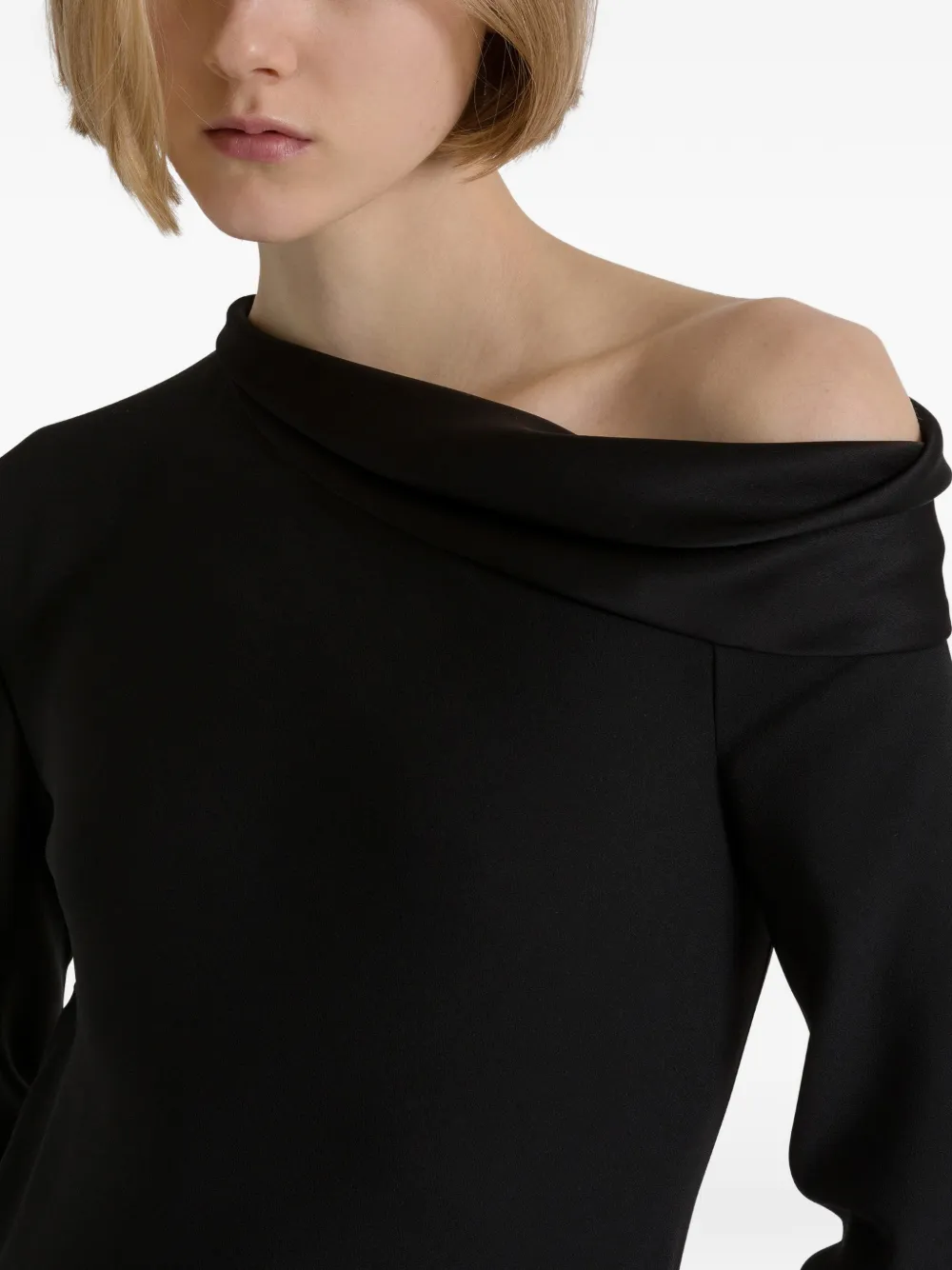 Alberta Ferretti Asymmetrische maxi-jurk met split Zwart