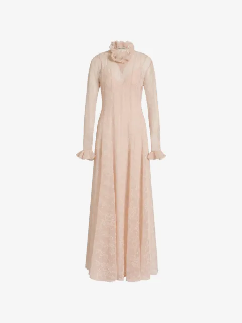Alberta Ferretti vestido con motivo floral y volantes