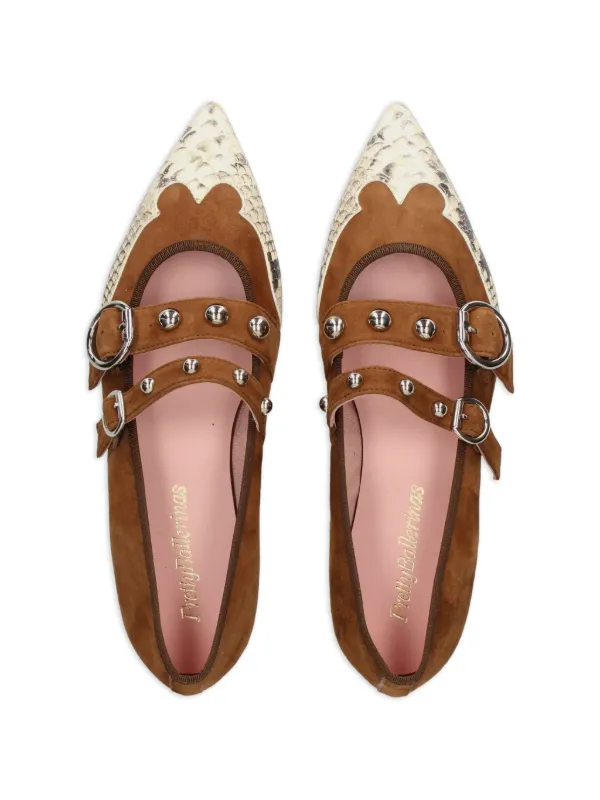 Pretty Ballerinas Paris Leather Ballet Flats | Brown | FARFETCH