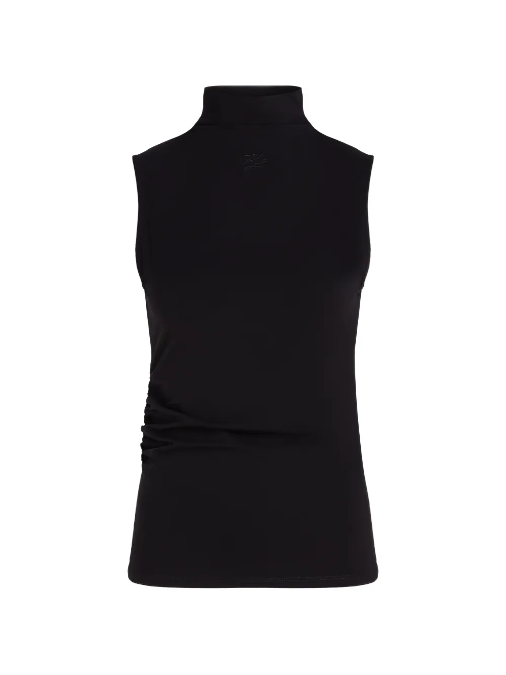 Karl Lagerfeld mock-neck ruched tank top - Schwarz