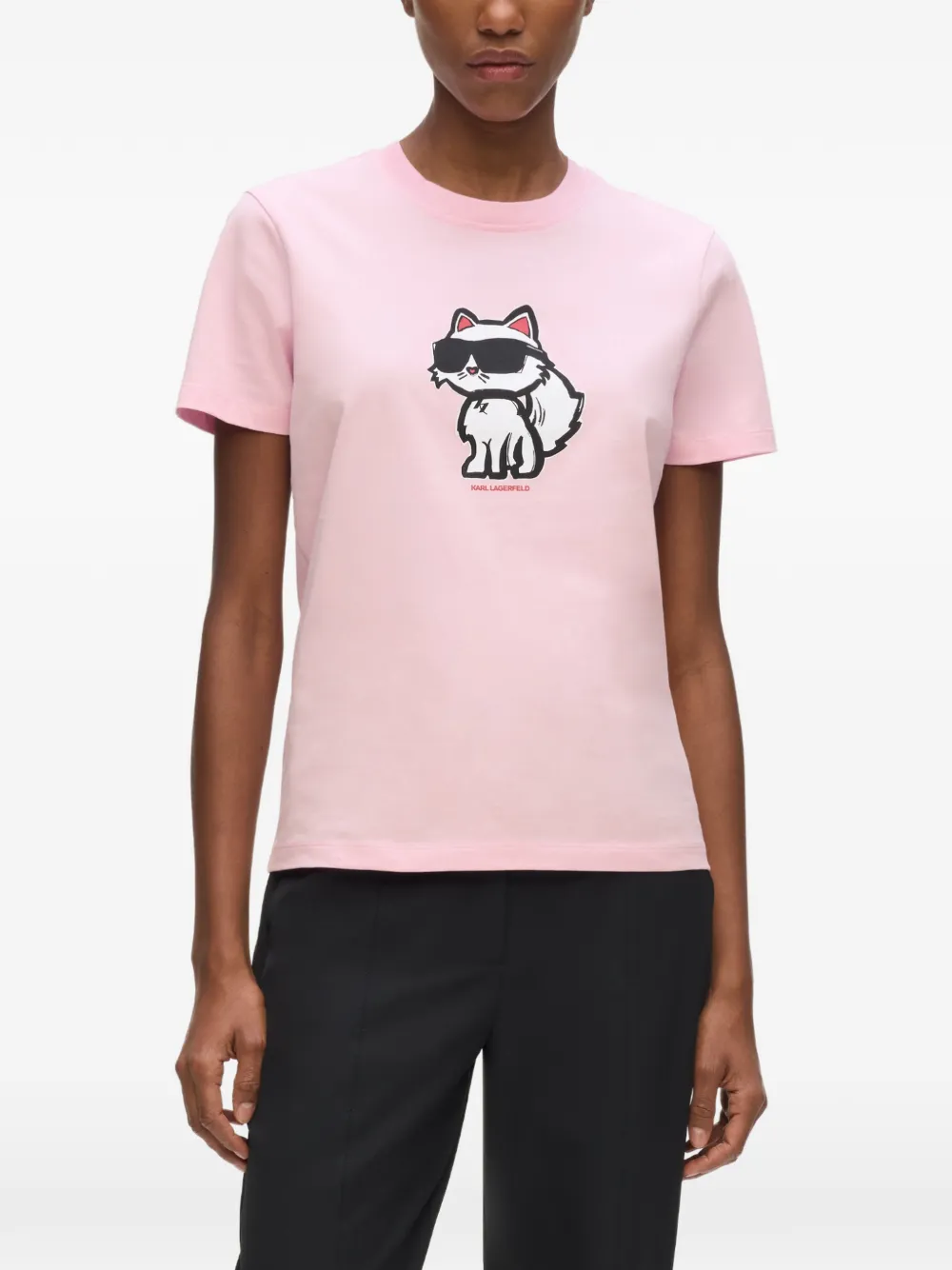 Karl Lagerfeld Ikon Choupette T-shirt Roze