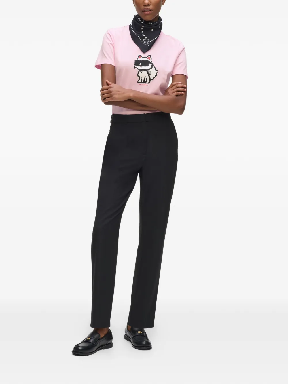 Karl Lagerfeld Ikon Choupette T-shirt Roze