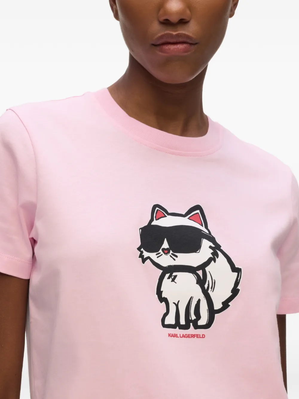 Karl Lagerfeld Ikon Choupette T-shirt Roze