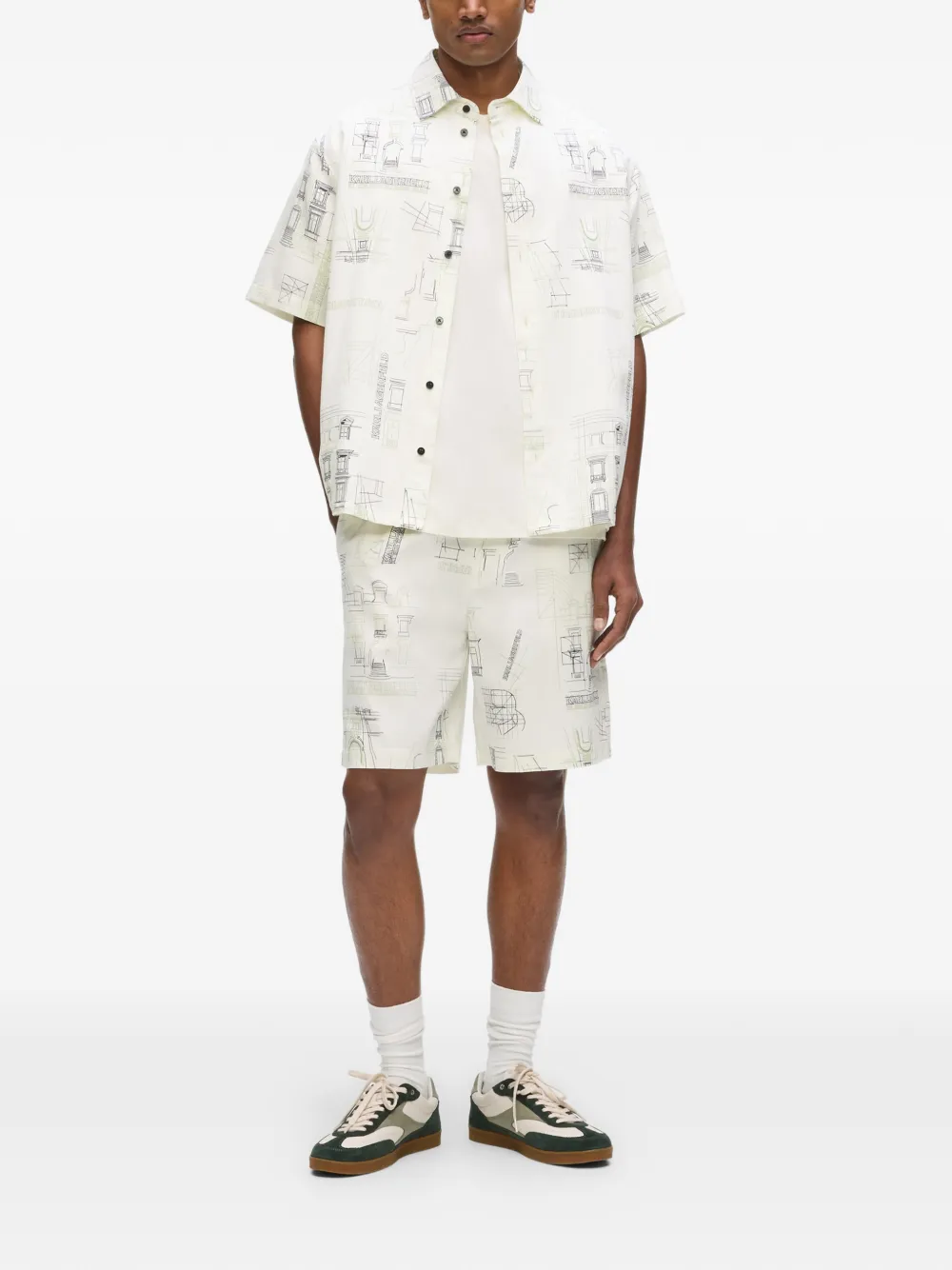 Karl Lagerfeld Rue St-Guillaume blouse met print Beige