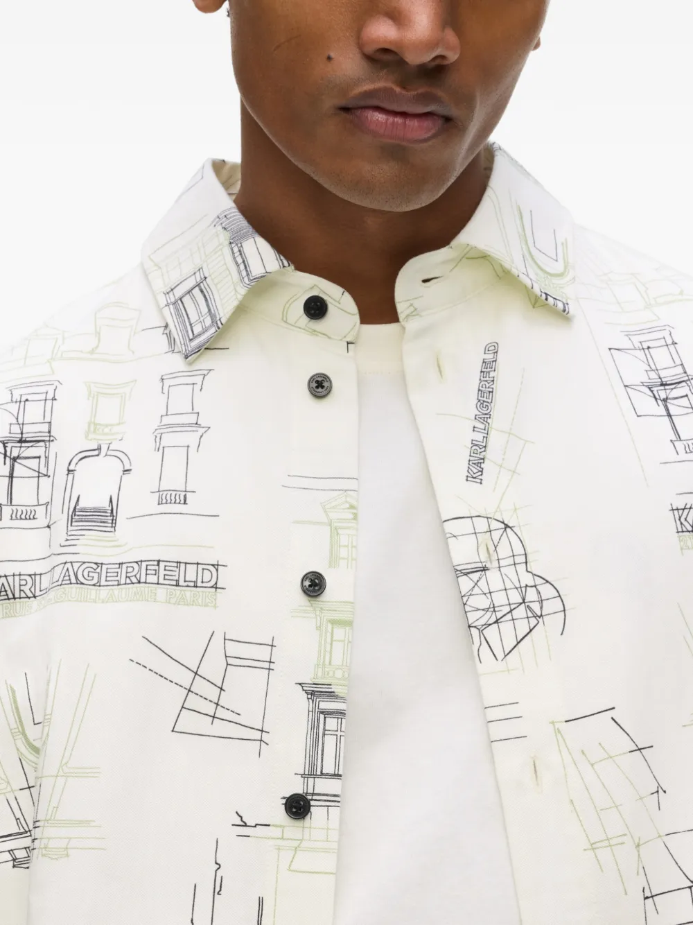Karl Lagerfeld Rue St-Guillaume blouse met print Beige