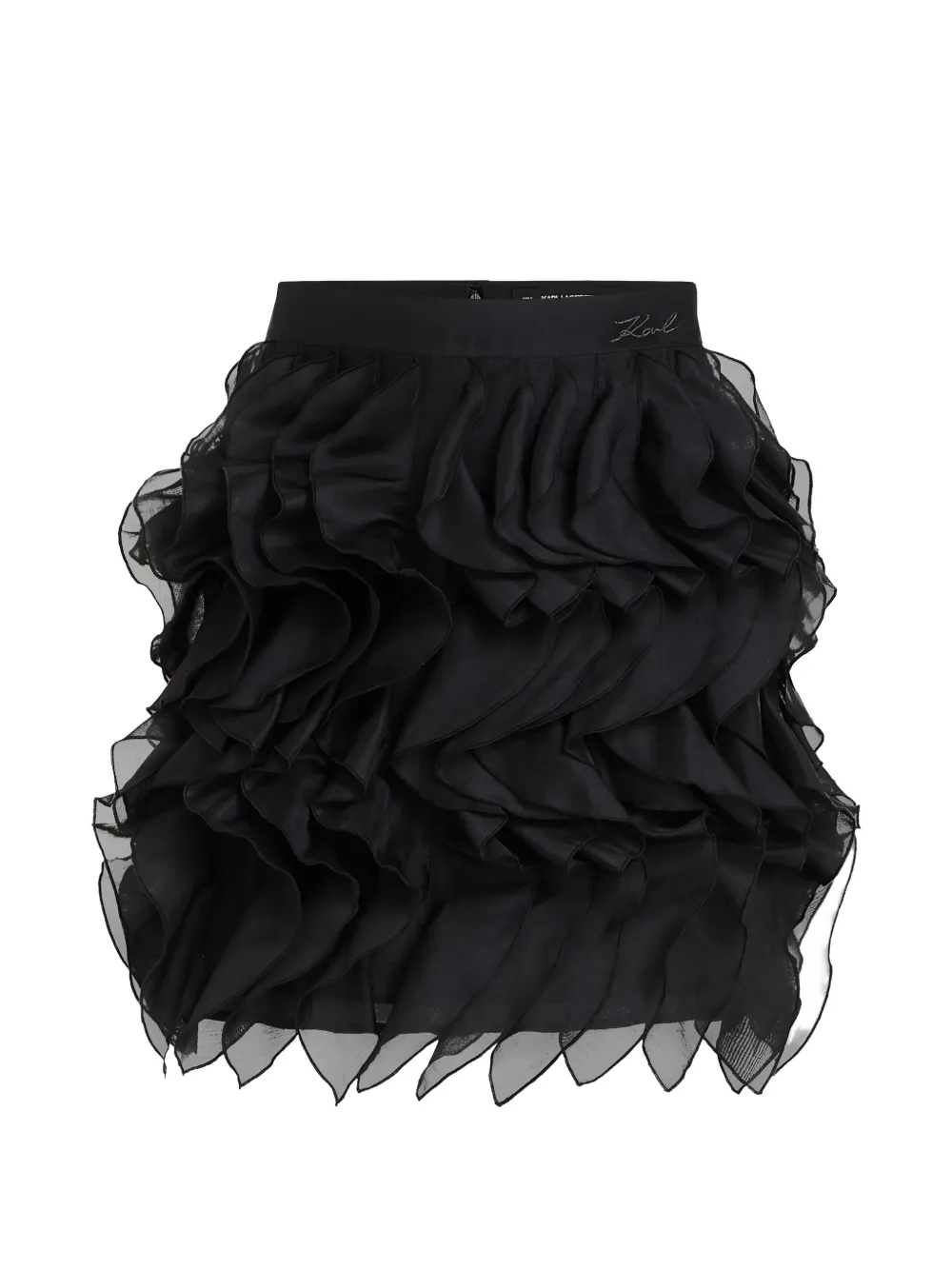 Karl Lagerfeld ruffled mini skirt - Nero