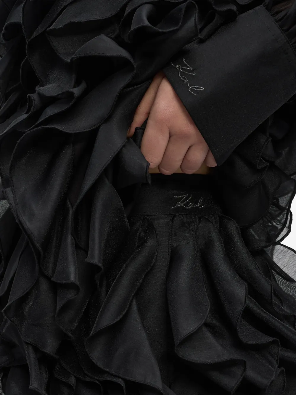 Karl Lagerfeld Mini-rok met ruches Zwart