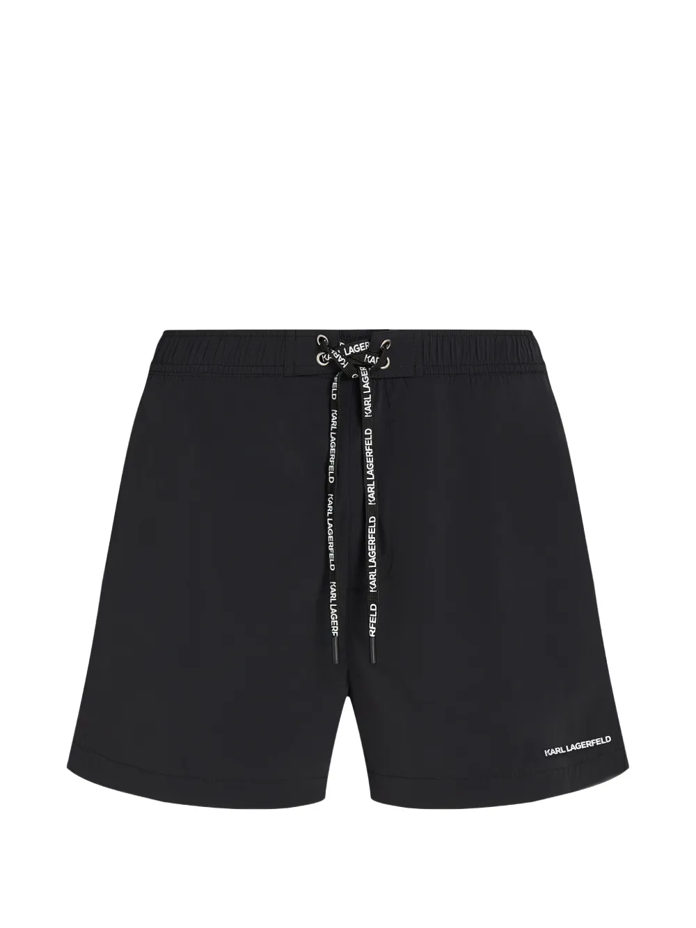 Karl Lagerfeld logo-print drawstring swim shorts - Schwarz