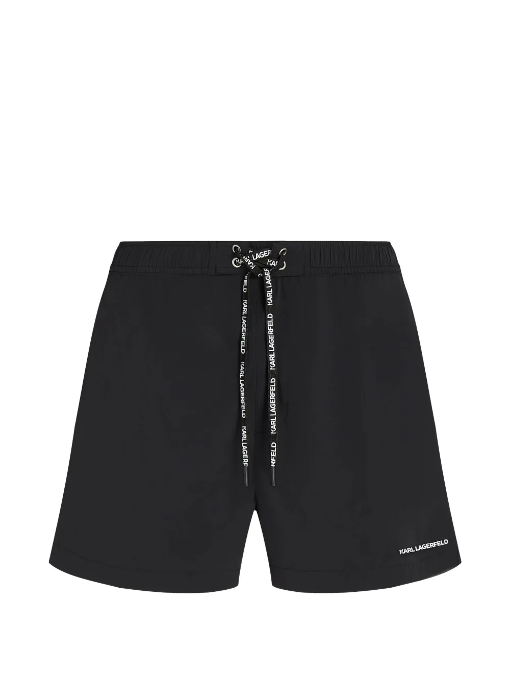 Karl Lagerfeld logo-print drawstring swim shorts - Schwarz