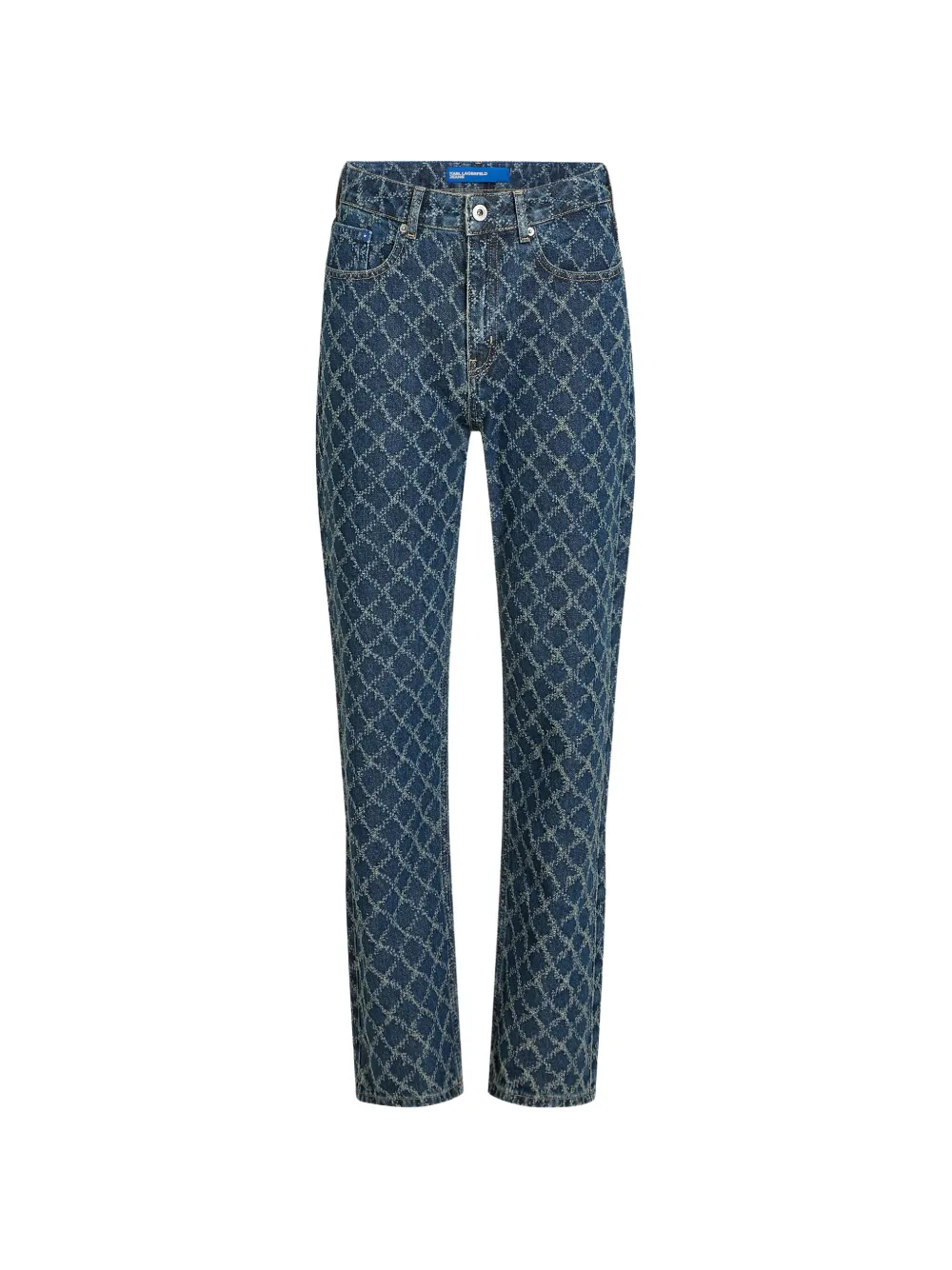 Karl Lagerfeld Jeans argyle-pattern straight-leg jeans - Blu