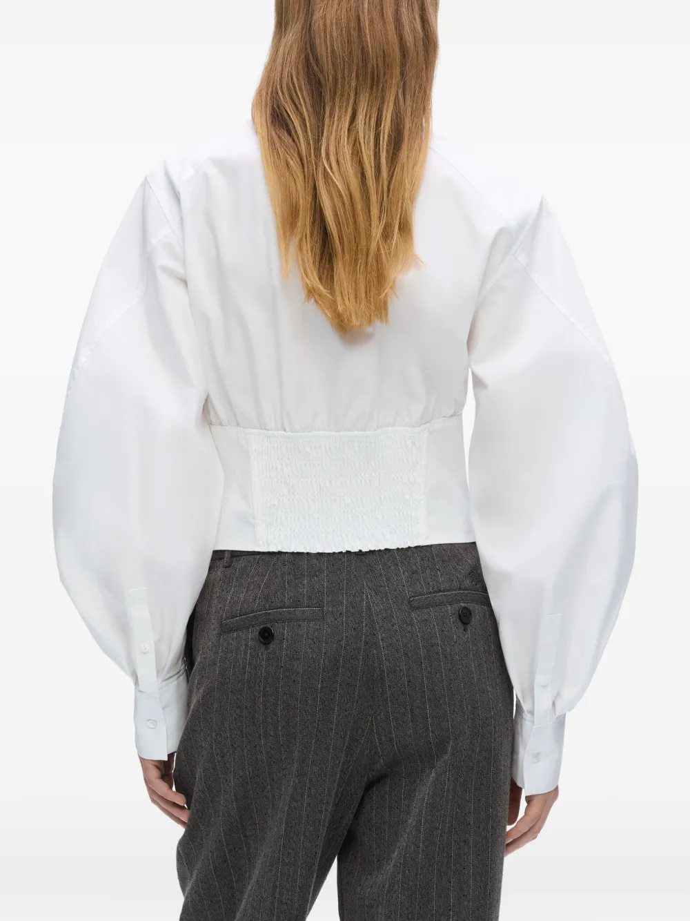Karl Lagerfeld Popeline blouse met korset stijl Wit