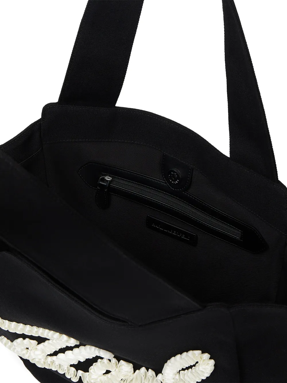 Karl Lagerfeld Signature shopper met ruches en logo Zwart