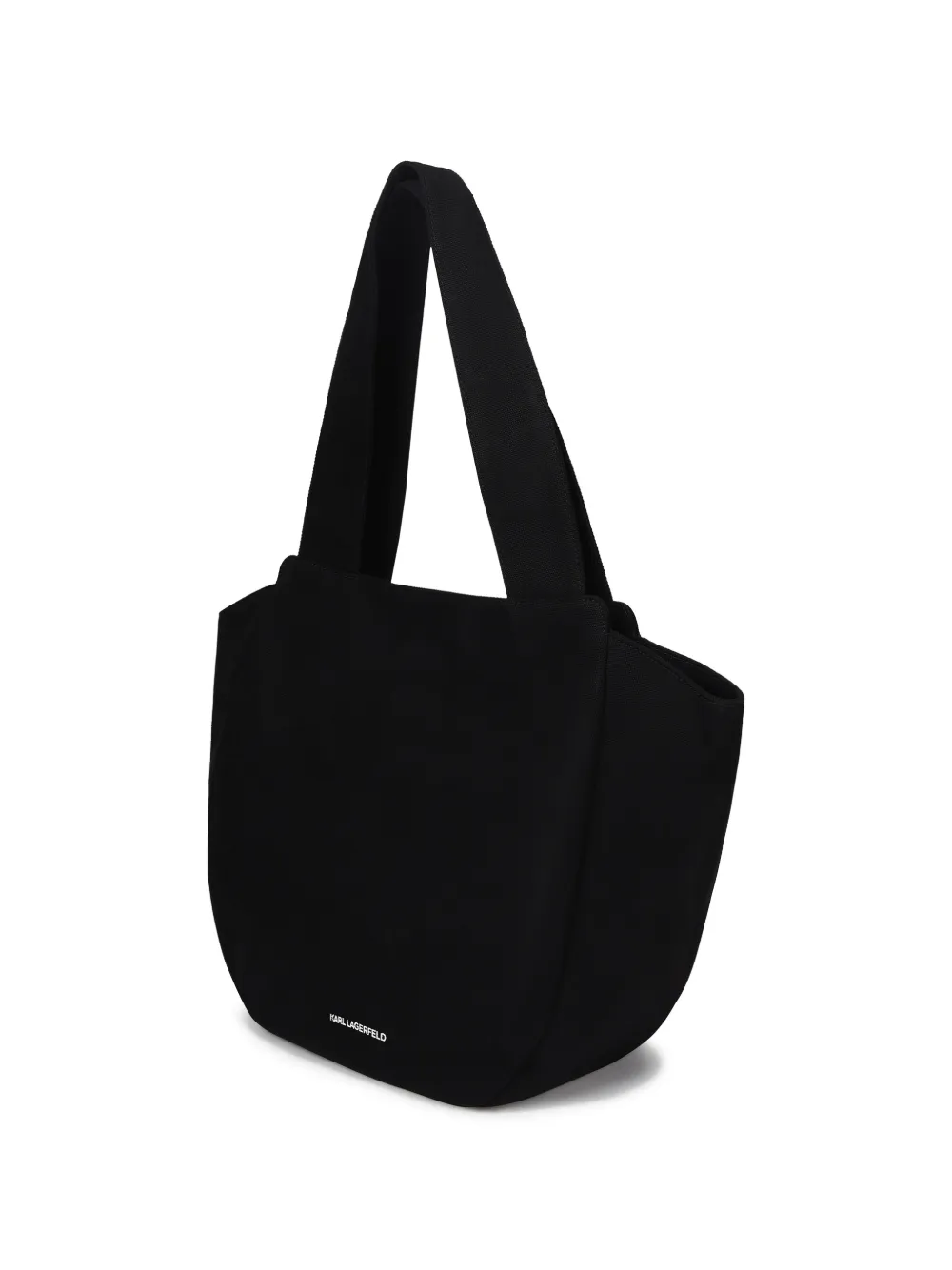Karl Lagerfeld Signature shopper met ruches en logo Zwart