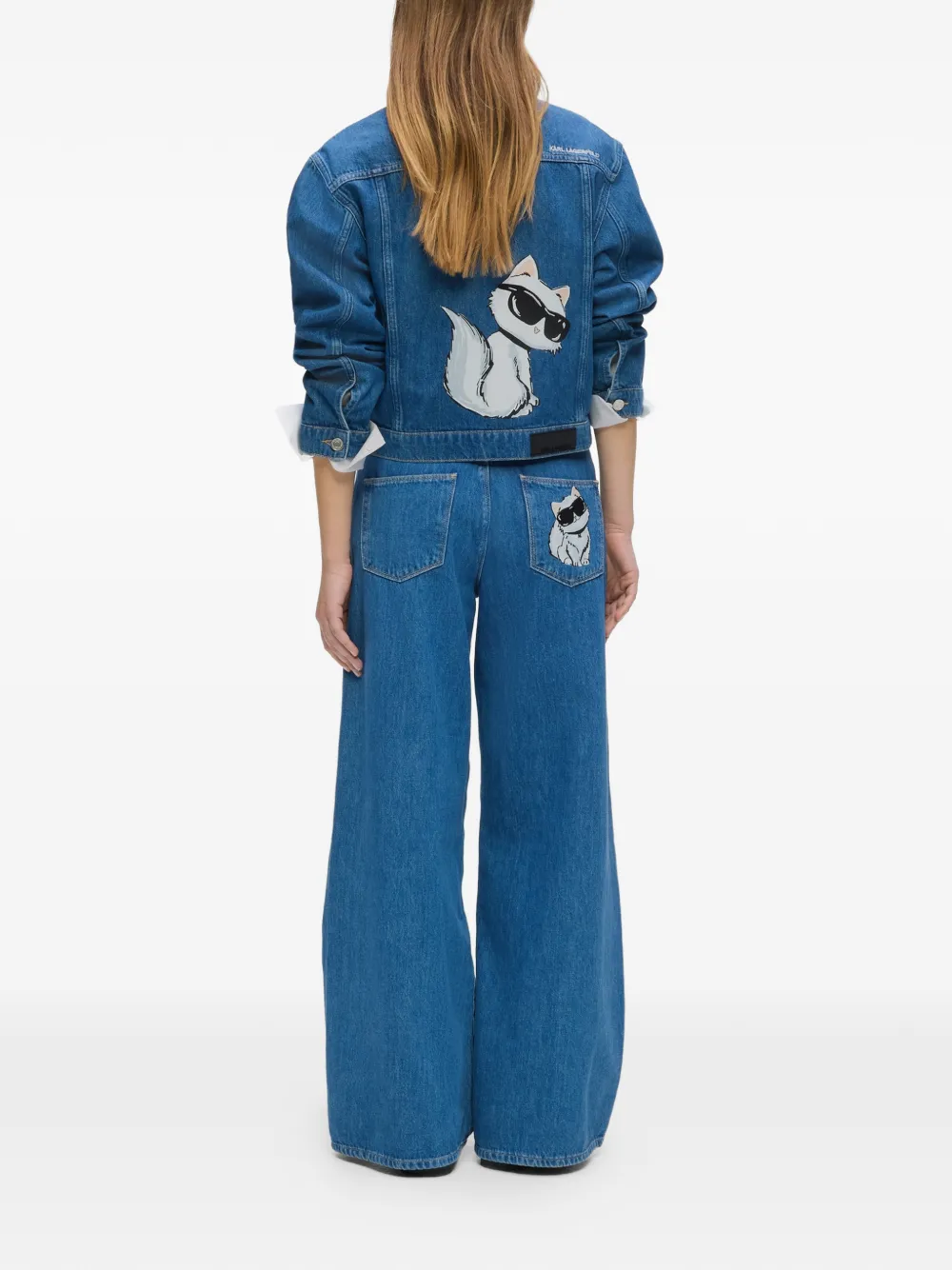 Karl Lagerfeld Ikon jeans met logopatroon Blauw