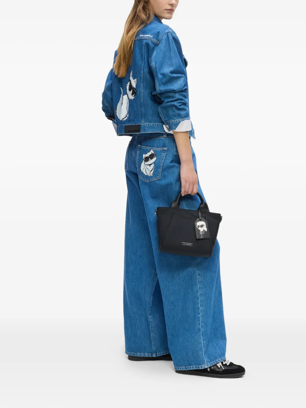  Karl Lagerfeld Vaqueros Ikon Con Logo - Azul 