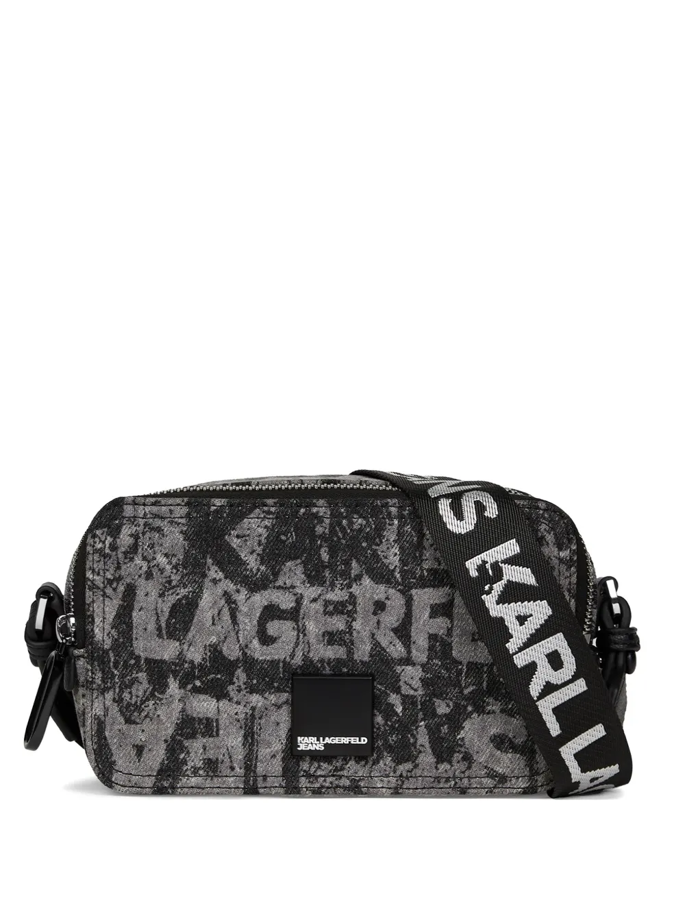 Karl Lagerfeld Jeans logo-print denim camera bag - Grigio