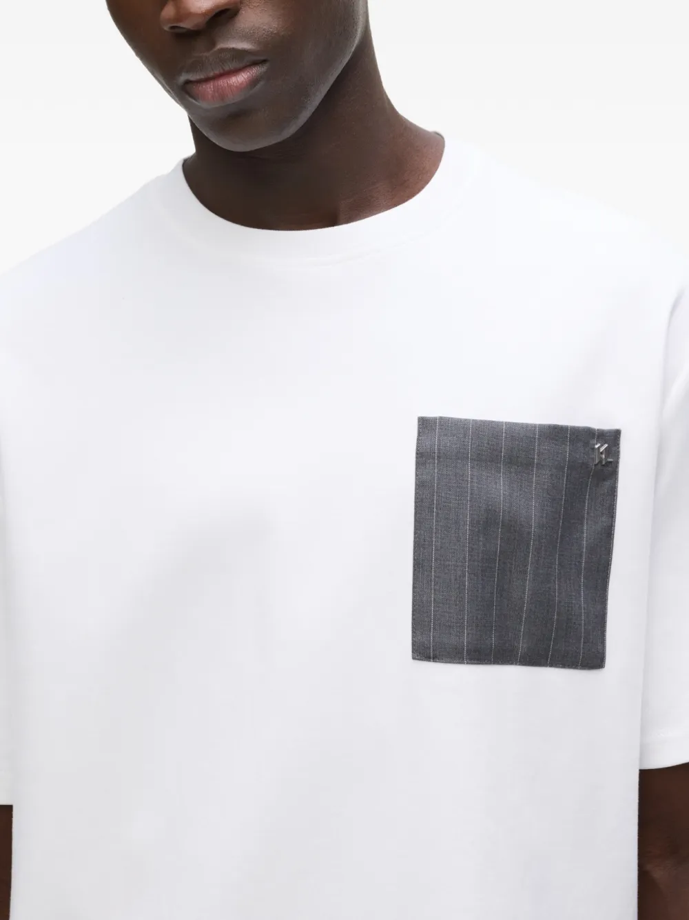 Karl Lagerfeld T-shirt met krijtstreep zak Wit
