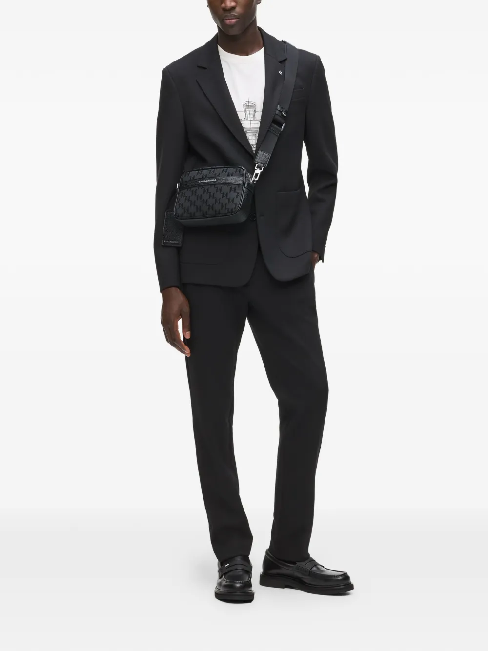 Karl Lagerfeld K Monogram messengertas met monogram Zwart