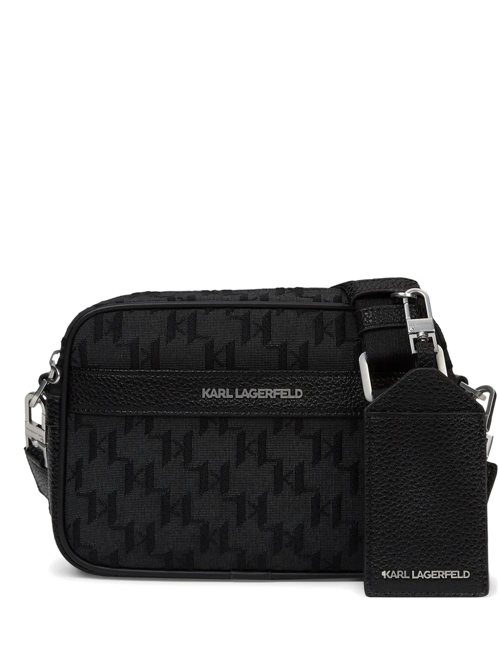Karl Lagerfeld K/Monogram jacquard messenger bag - Nero