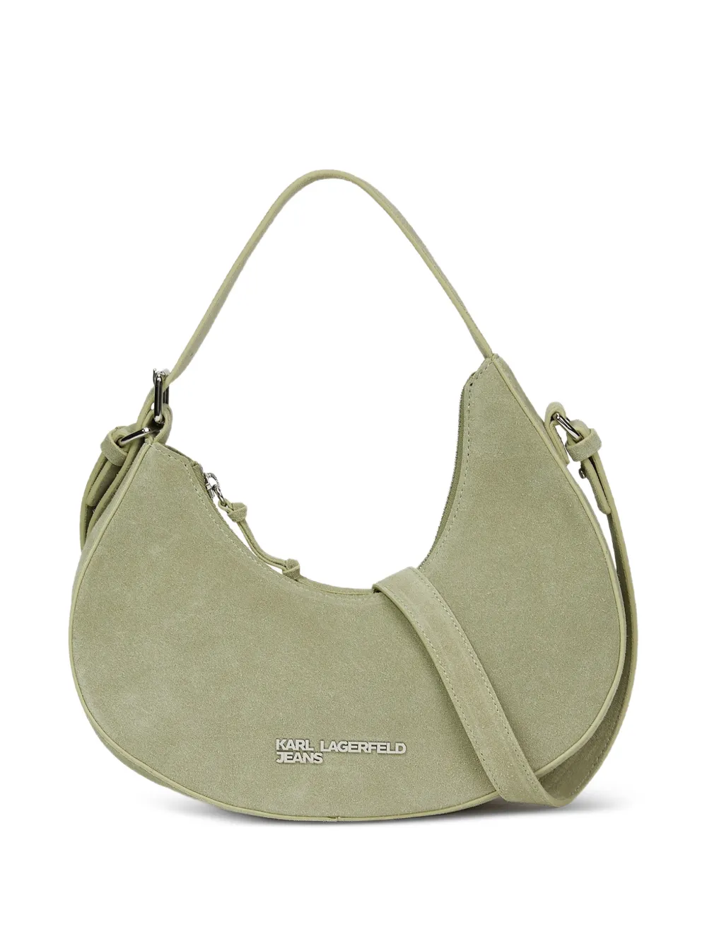 Karl Lagerfeld Jeans suede crescent shoulder bag - Verde