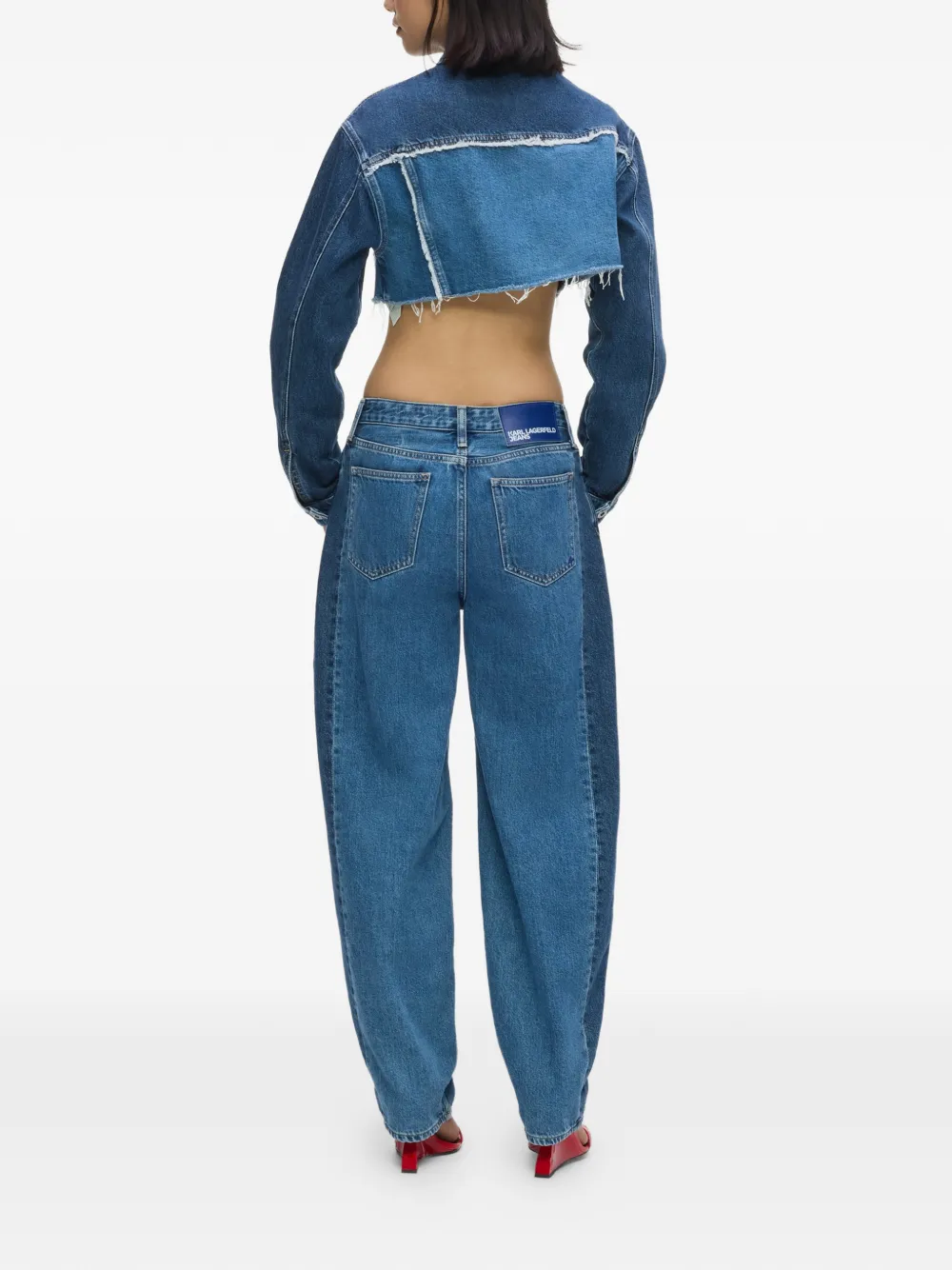 Karl Lagerfeld Jeans Barrel jeans met vlakken Blauw