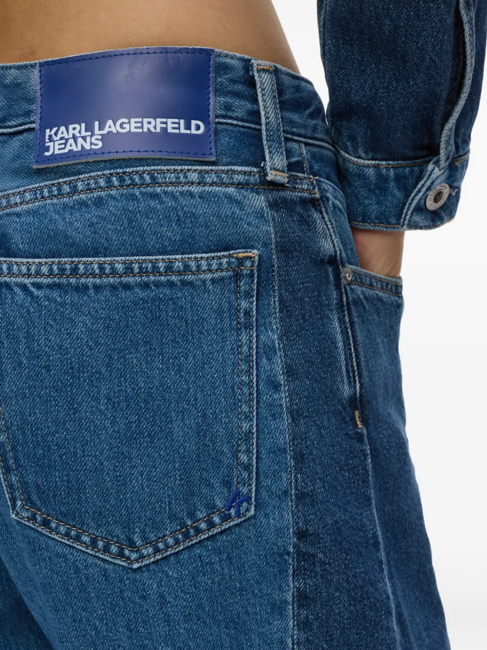 Karl Lagerfeld Jeans Barrel jeans met vlakken Blauw