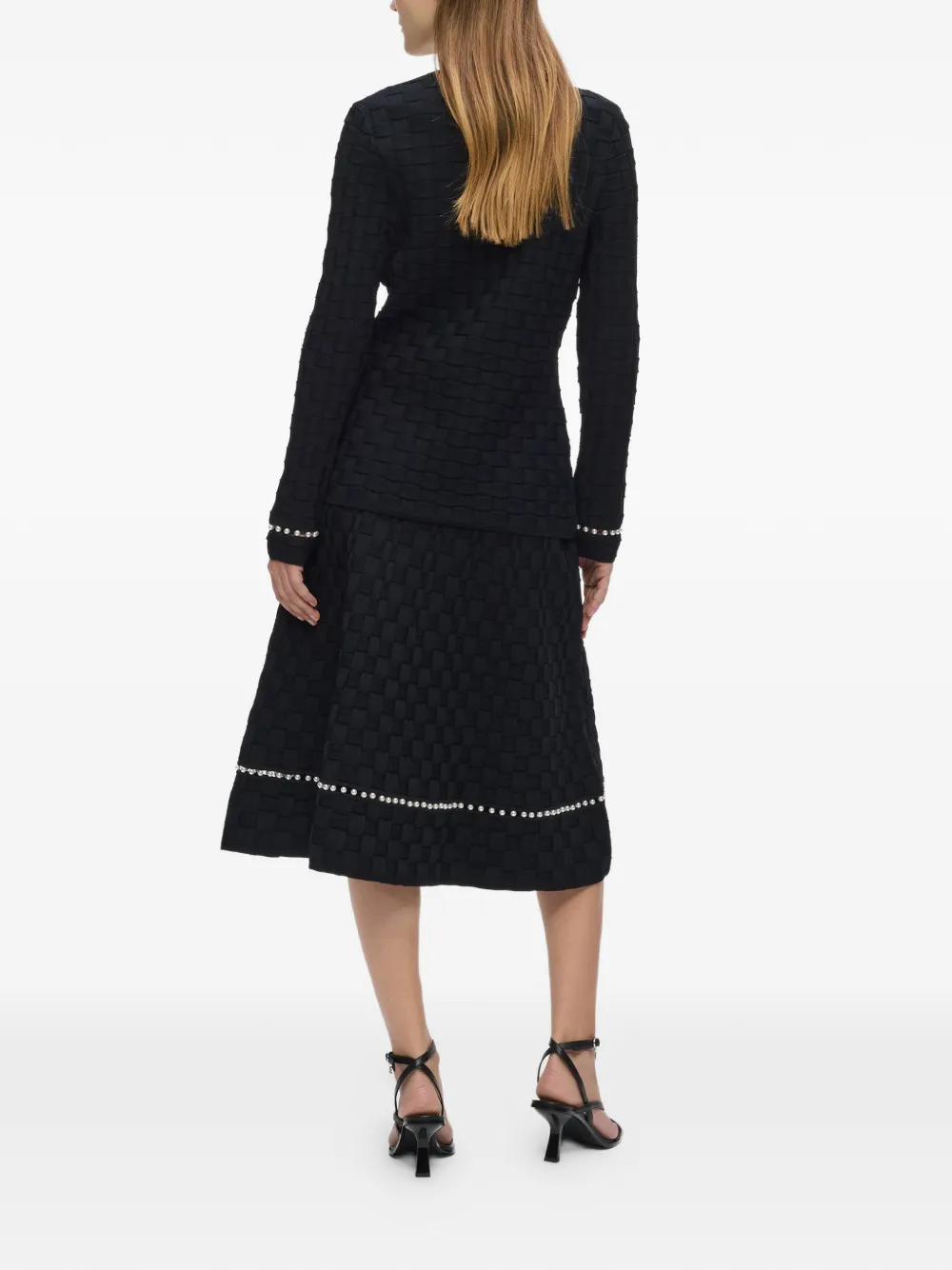 Karl Lagerfeld Midi-rok verfraaid met parel Zwart