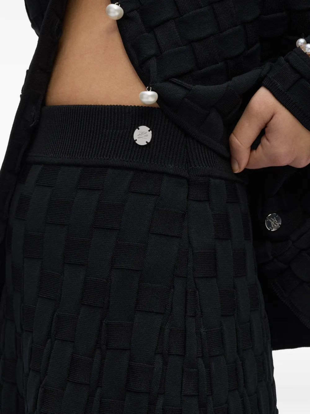 Karl Lagerfeld Midi-rok verfraaid met parel Zwart