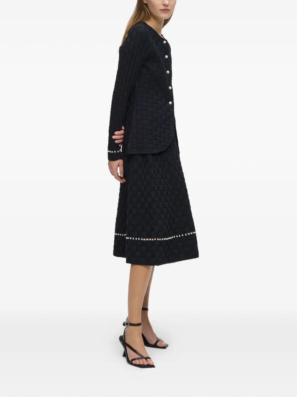 Karl Lagerfeld Midi-rok verfraaid met parel Zwart