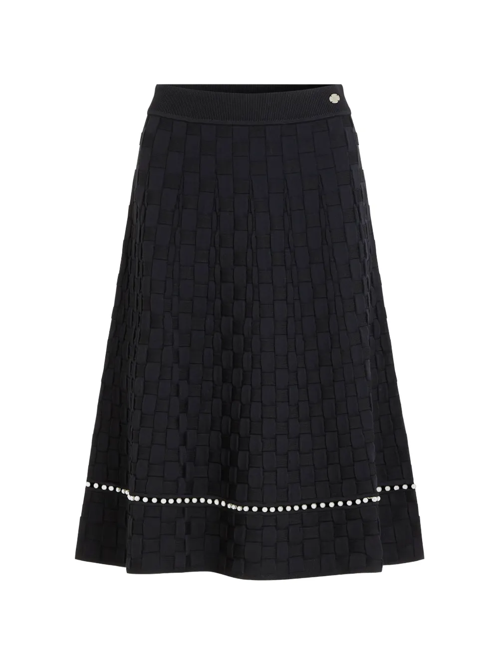Karl Lagerfeld pearl-embellished knit midi skirt - Nero