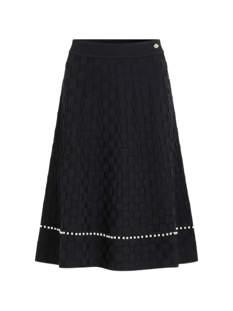Karl Lagerfeld pearl-embellished knit midi skirt
