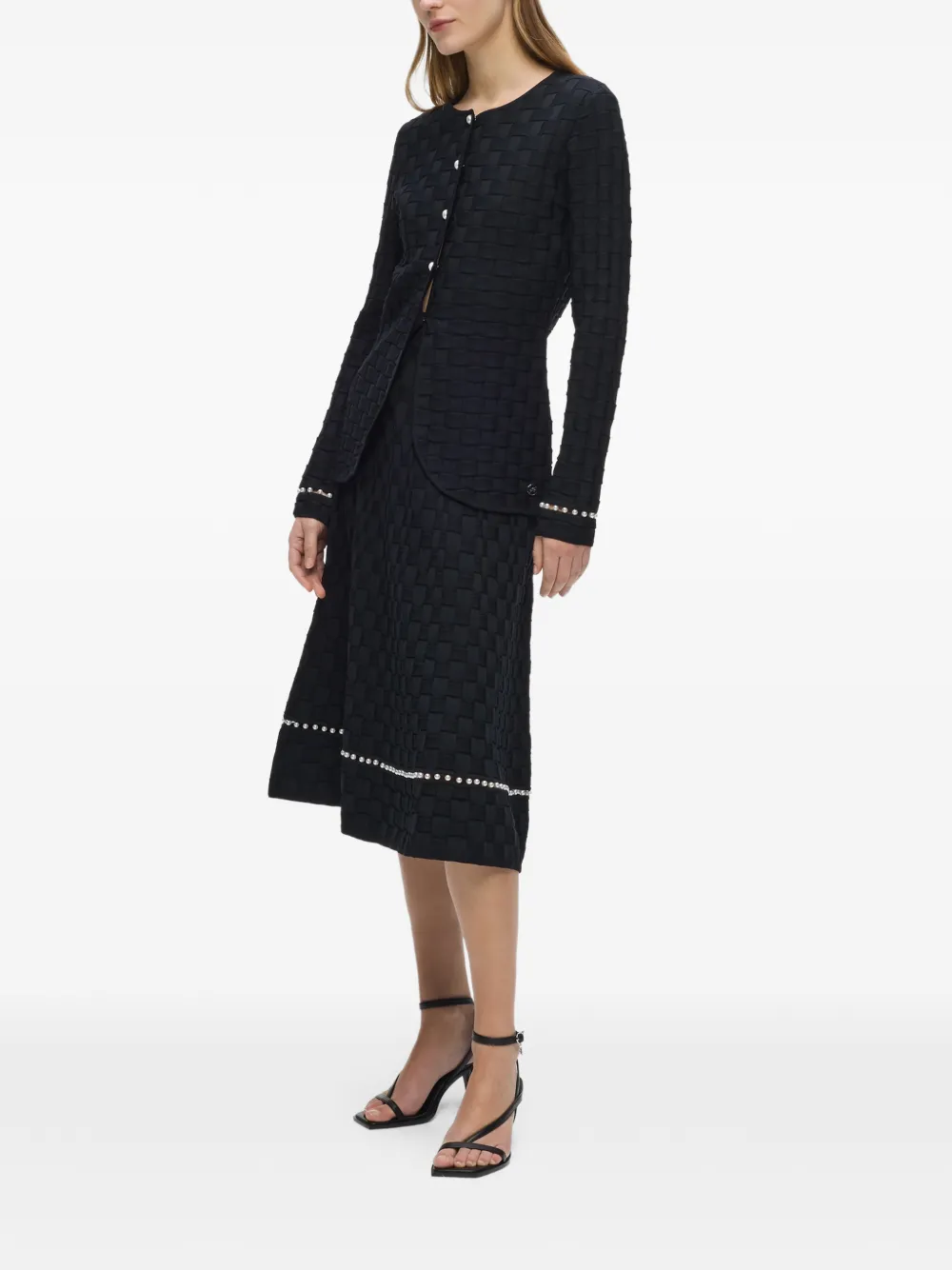 Karl Lagerfeld Midi-rok verfraaid met parel Zwart