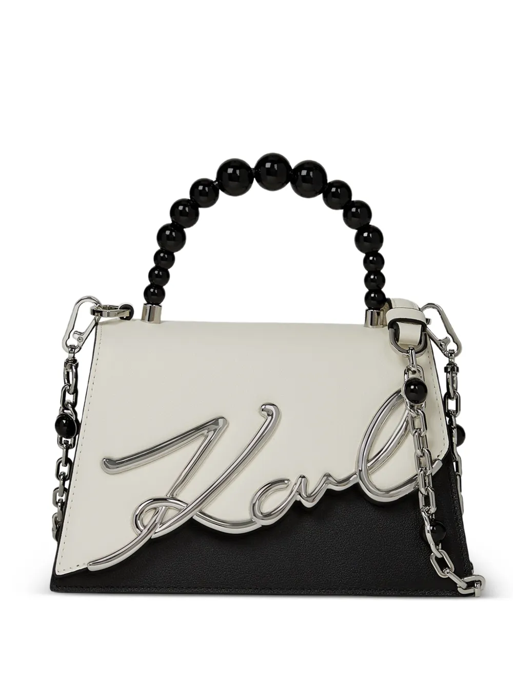 Karl Lagerfeld K/Signature pearl-embellished tote bag - Bianco