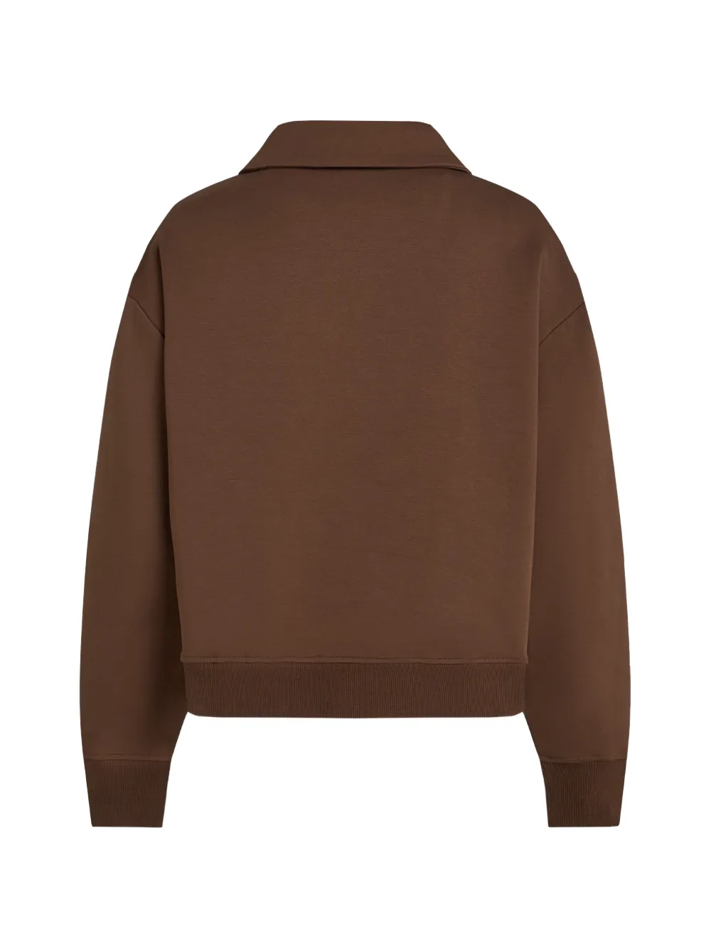 Karl Lagerfeld Sweater met logopatch en kwart rits Bruin