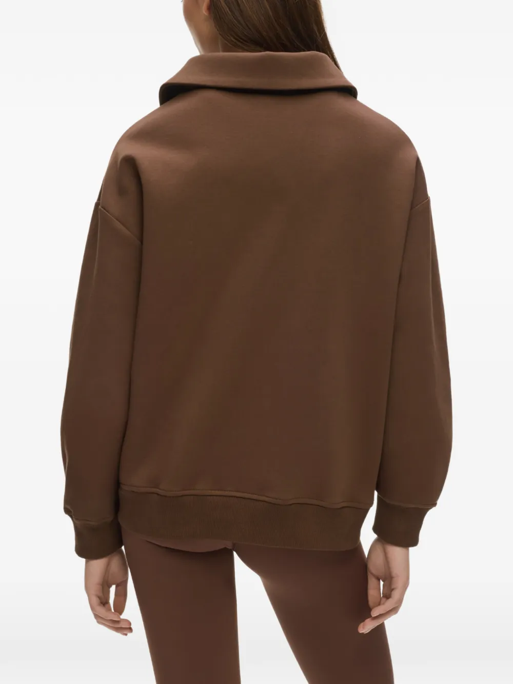 Karl Lagerfeld Sweater met logopatch en kwart rits Bruin