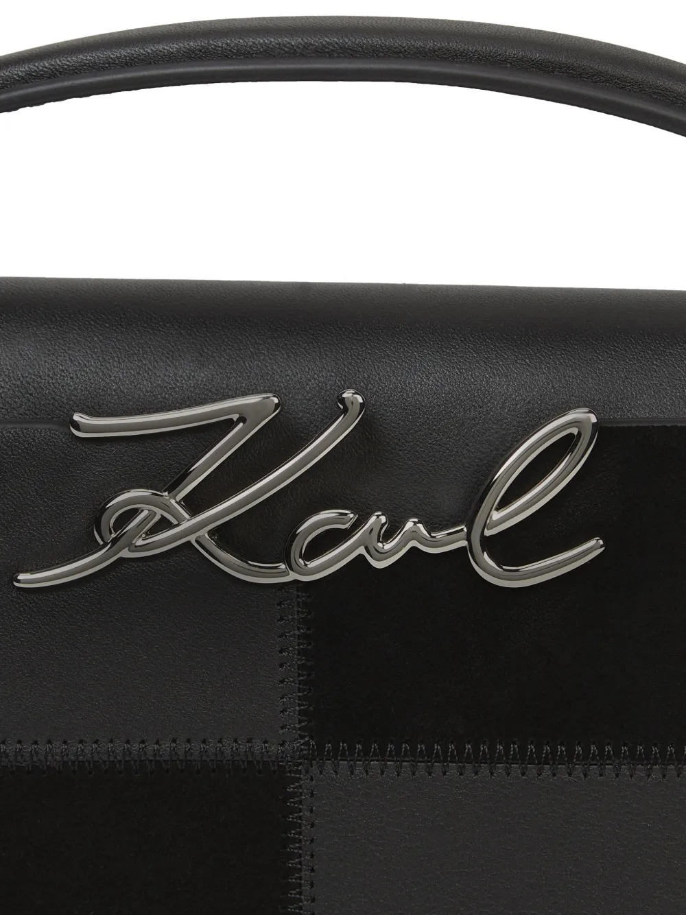 Karl Lagerfeld K Signature geruite shopper Zwart