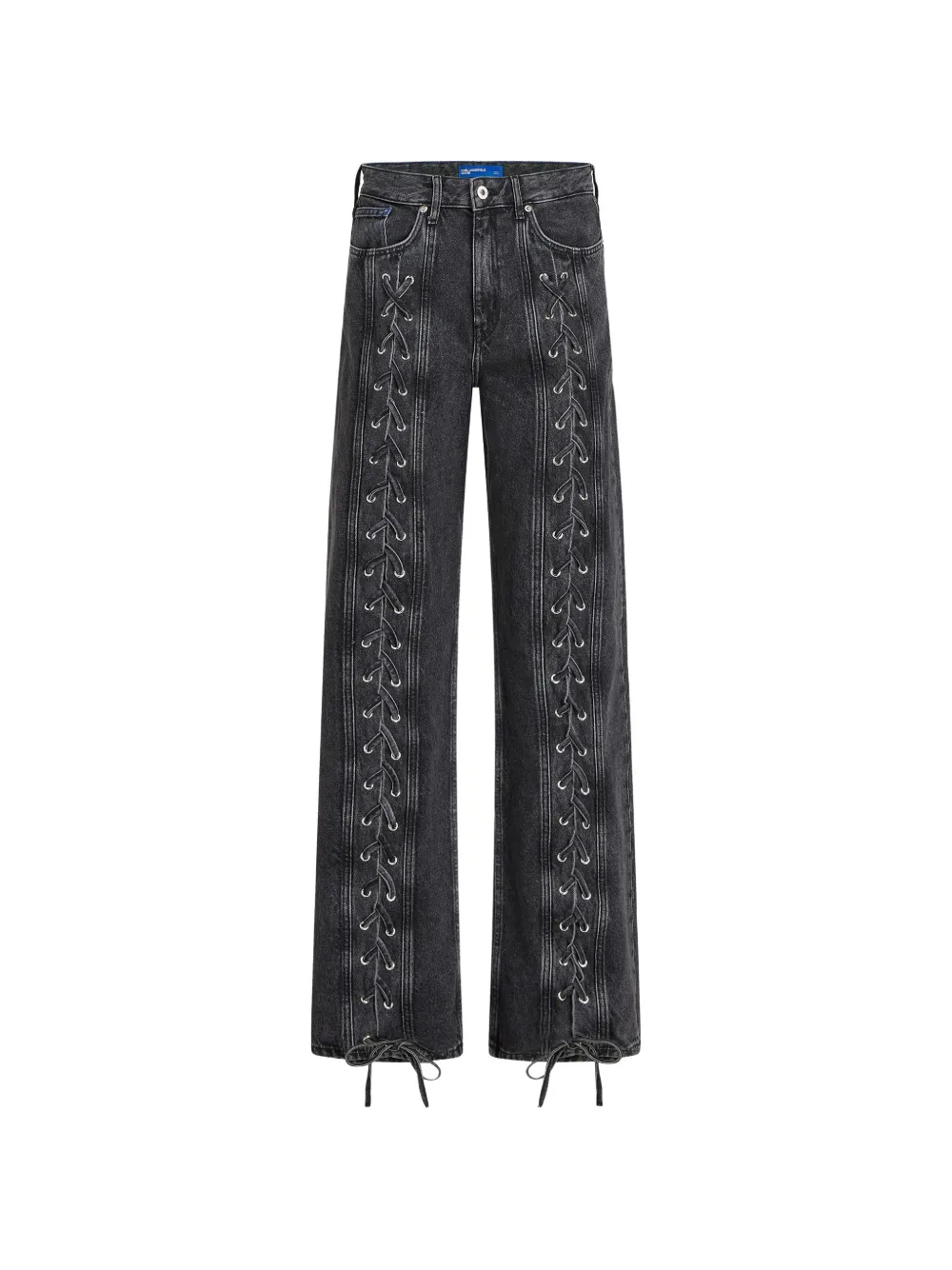 Karl Lagerfeld Jeans Lace-up Jeans In Gray