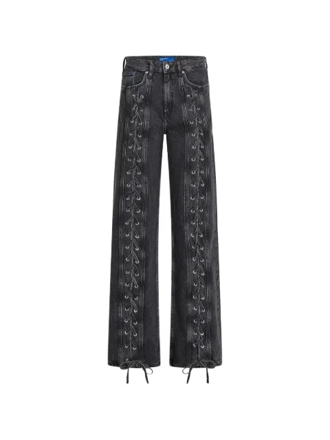 Karl Lagerfeld Jeans lace-up mid-rise relaxed jeans