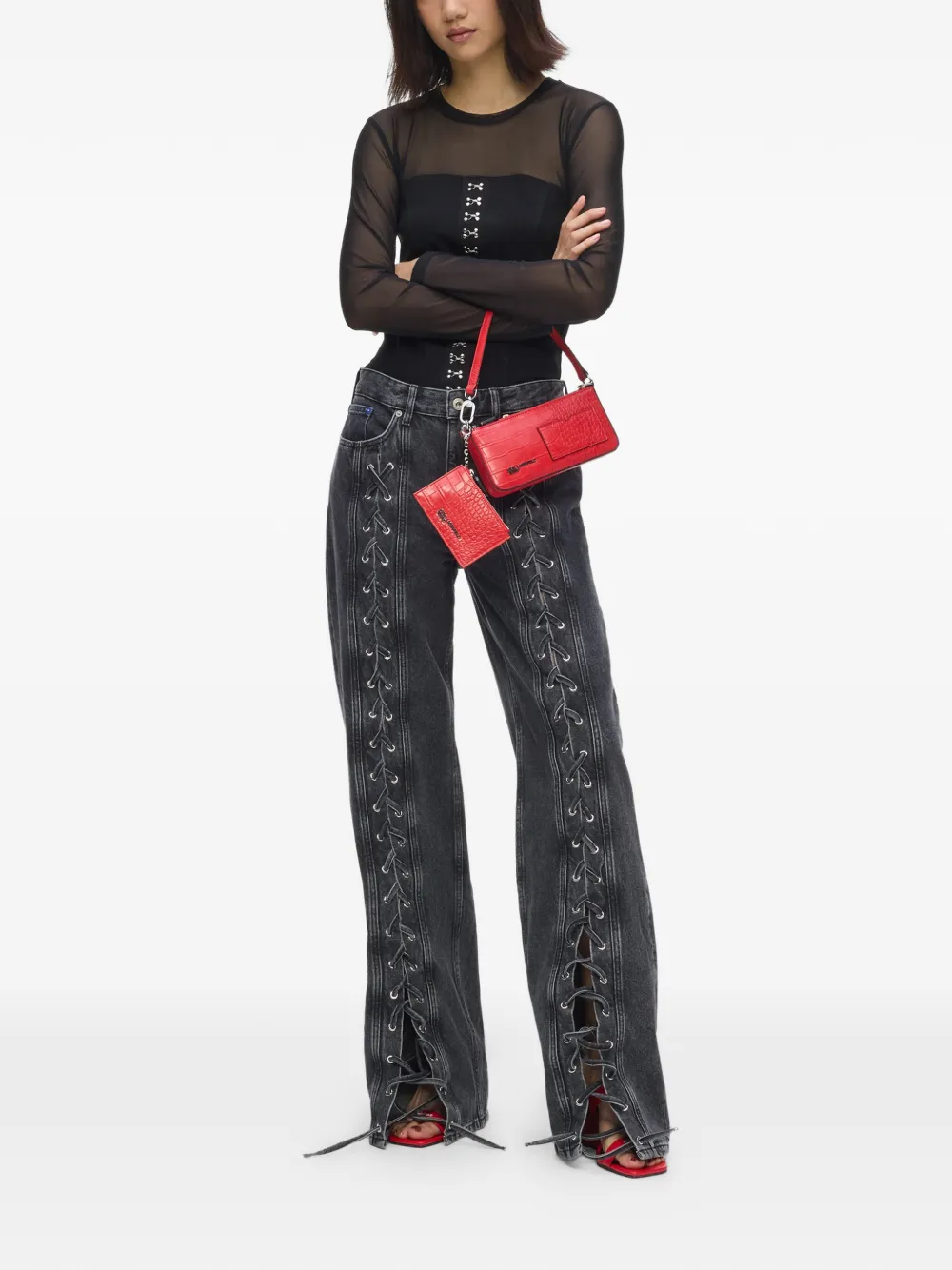 Karl Lagerfeld Jeans met veters Grijs